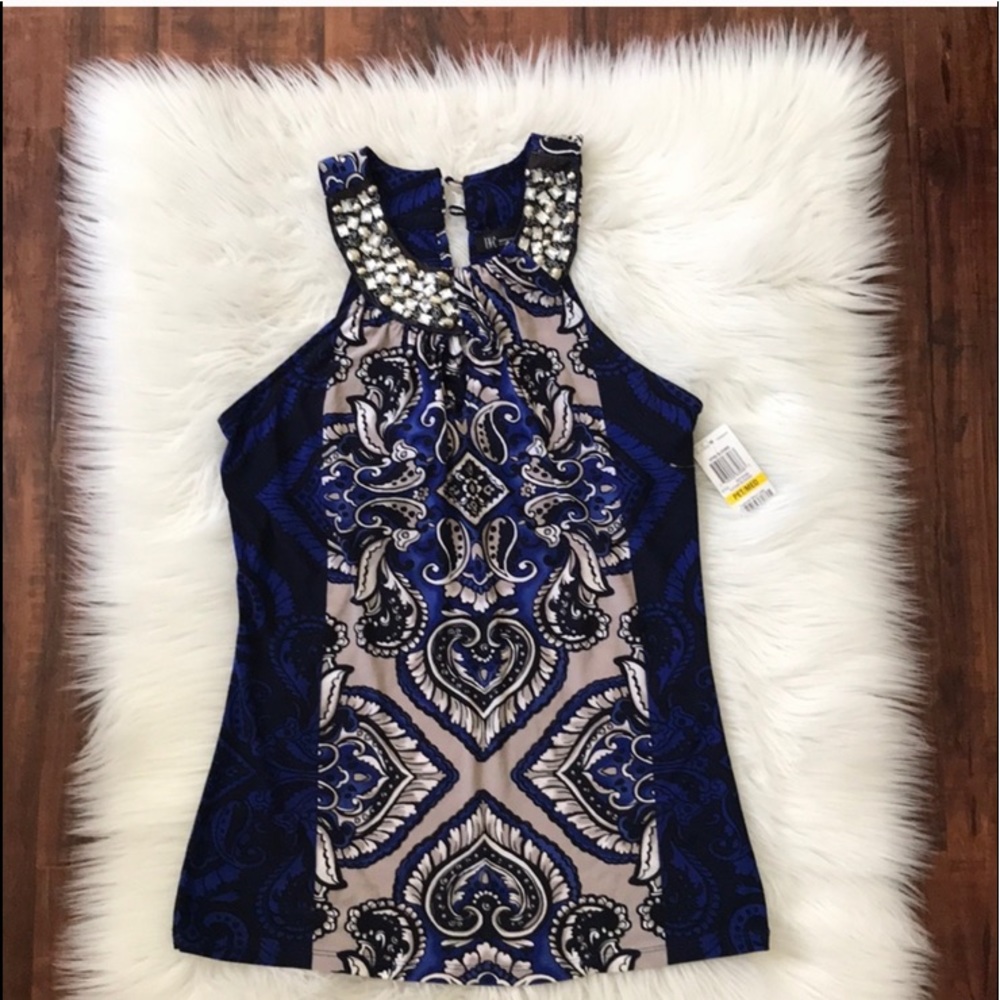 INC petite top with crystals